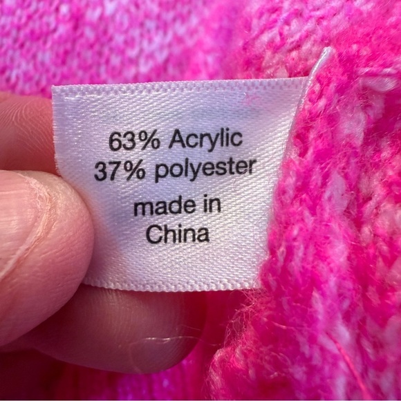 Lane Bryant Pink Snowflake Crew Neck Sweater stretchy size 22/24 festive cozy - Picture 5 of 6